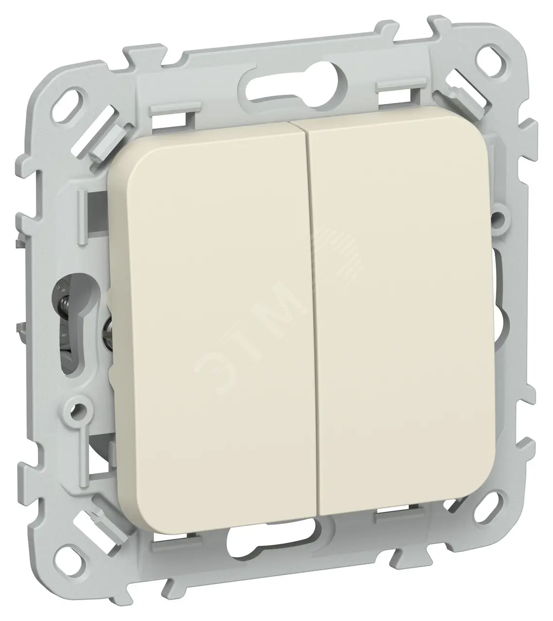 FLITE Выключатель 2-клавишный 10А ВС12-1-0-ФлСл сливочный IEK FI-V20-0-10-1-K86