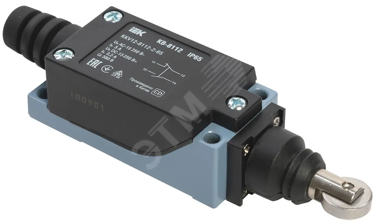 Выключатель концевой КВ-8112 толкатель с роликом IP65 KKV12-8112-2-65