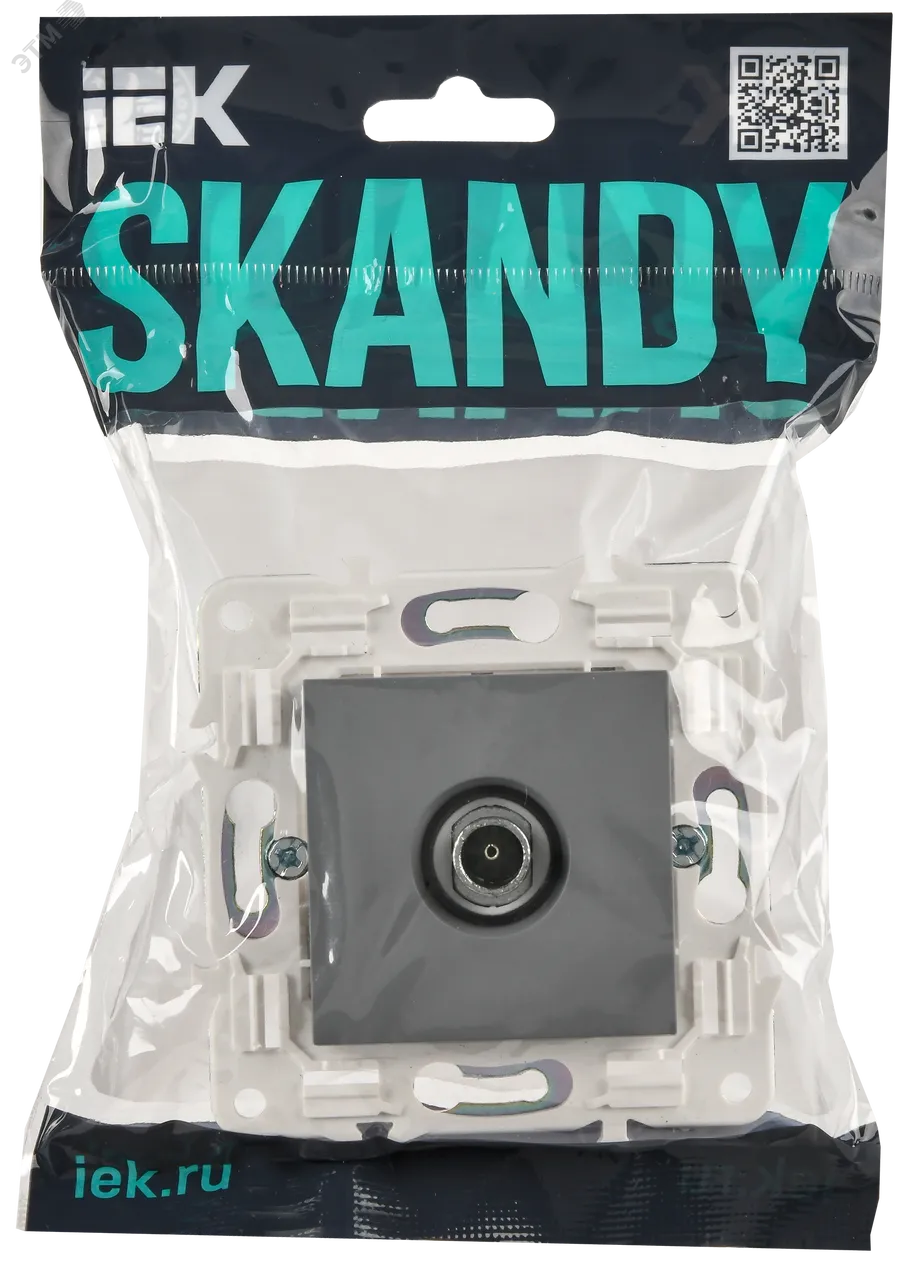 SKANDY Розетка TV оконечная SK-A12Gr серый IEK SK-A10-O-K03