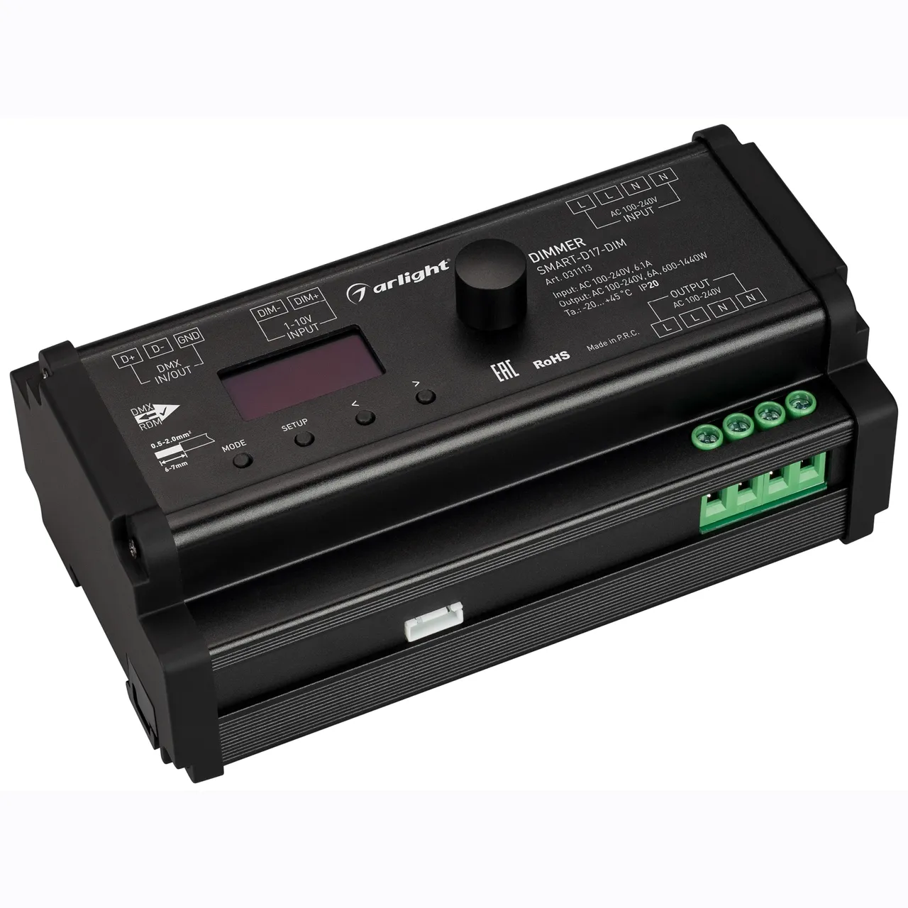 Диммер SMART-D17-DIM (230V, 6A, TRIAC, DIN, 2.4G) 031113