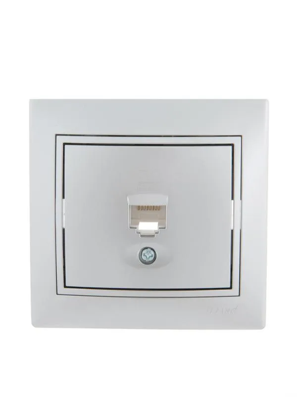 Розетка компьютерная 1-м СП Mira RJ45 сер. метал. 701-1010-139