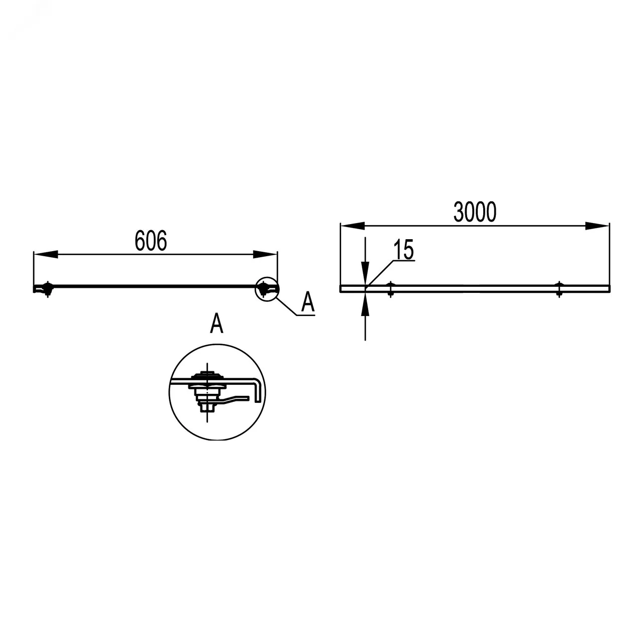 Крышка с фиксаторами 600 L=3м UKS306