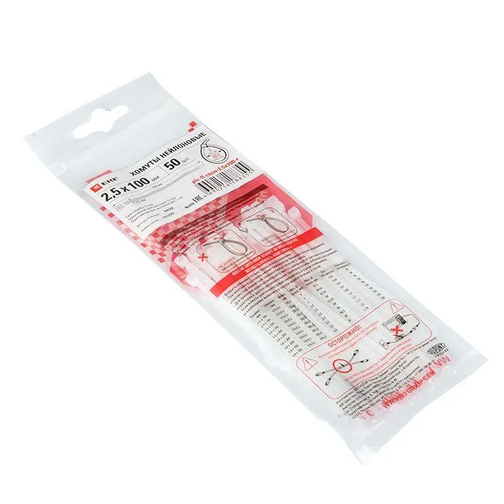 Хомут P6.6 2.5х100 FlexLock стандартный бел. (уп.100шт) PROxima plc-fl-ctsw-2.5x100