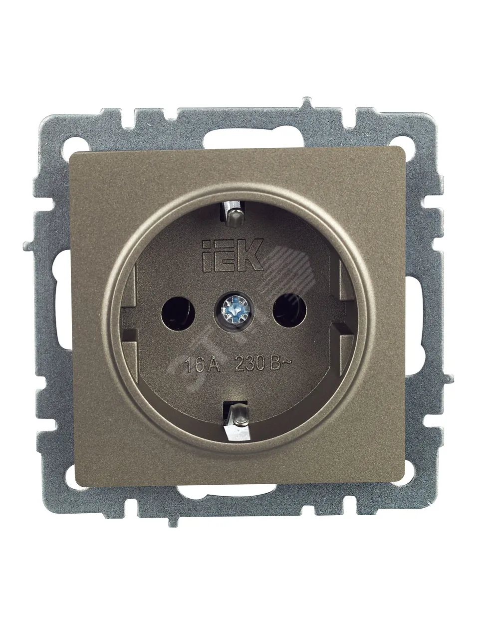 Розетка BRITE РС11-1-0-БрШ 16А с заземл. без защ. шторки шампань BR-R11-16-K37