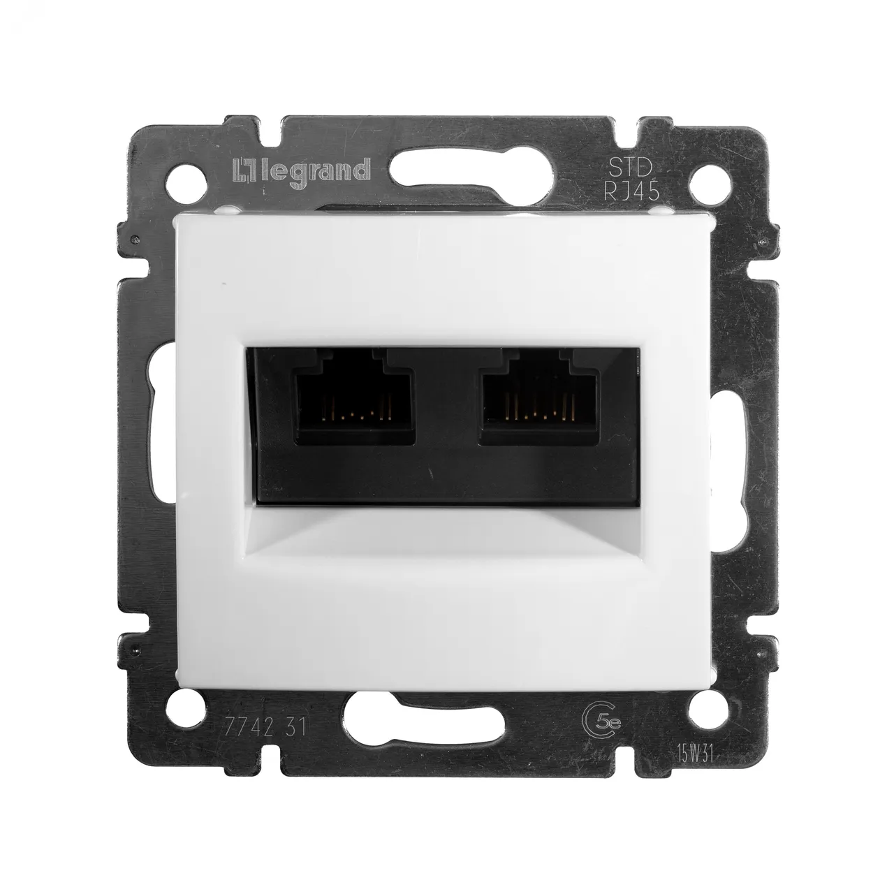 VALENA Розетка компьютерная RJ45х2 UTP белая 774231