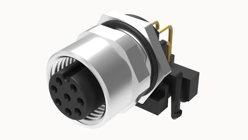 Розеточный разъем в панель, M12, SR-M12D-04P-FF-SF7003-00Z(H)