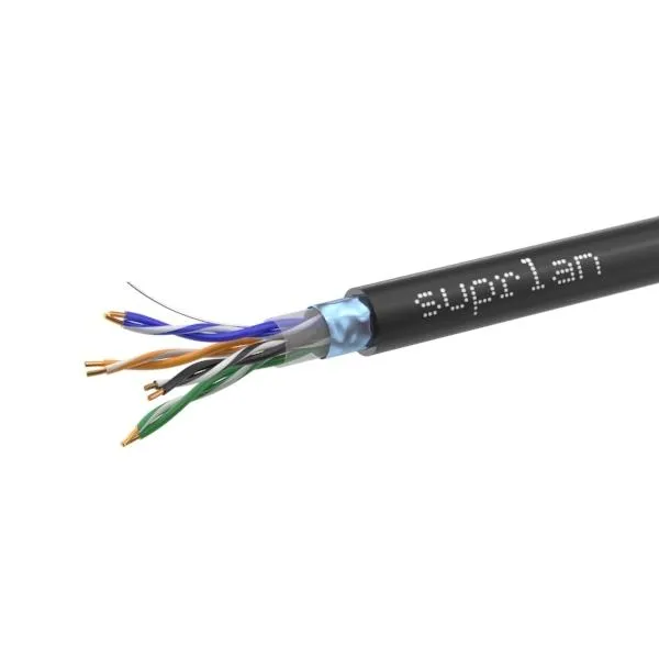 Кабель витая пара F/UTP кат.5E 4х2х24AWG solid Cu PE Outdoor Standard черн. (м) 01-1028-1