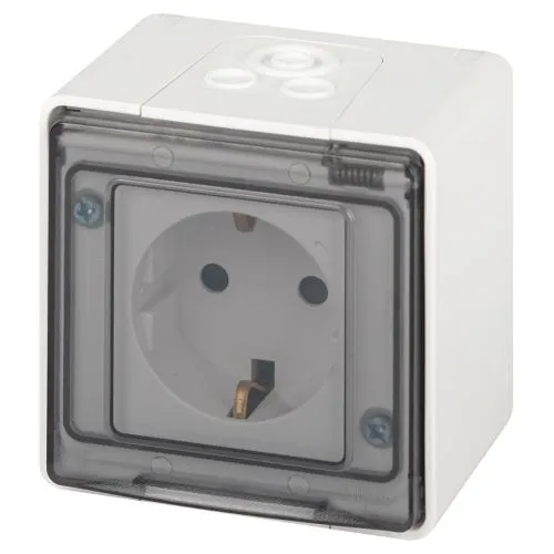 Розетка Эксперт 11-2502-01 2P+E IP55 шторки 16А-250В ОУ бел. Эра Б0063280