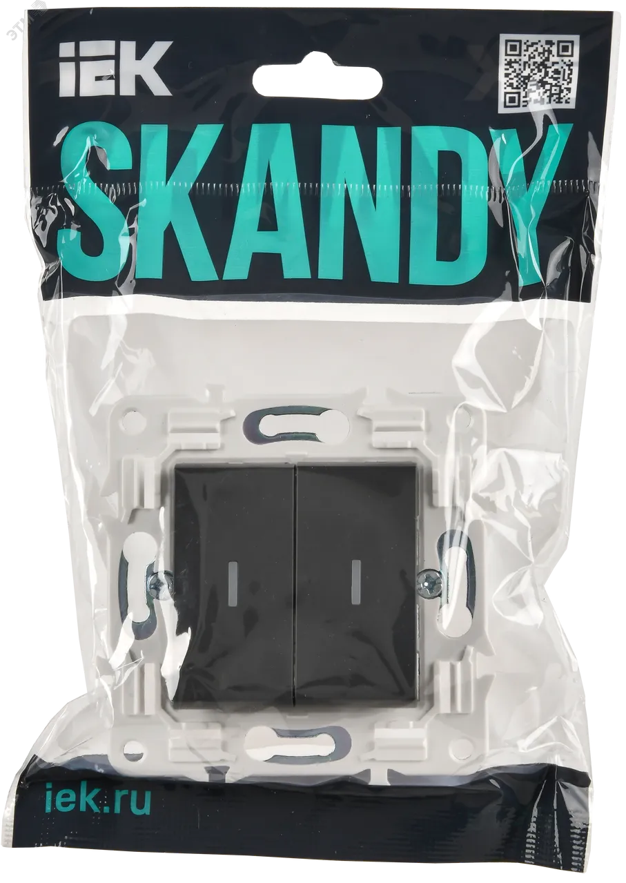 SKANDY Выключатель 2-клавишный с индикацией 10А SK-V09T титан IEK SK-V20-1-10-K48