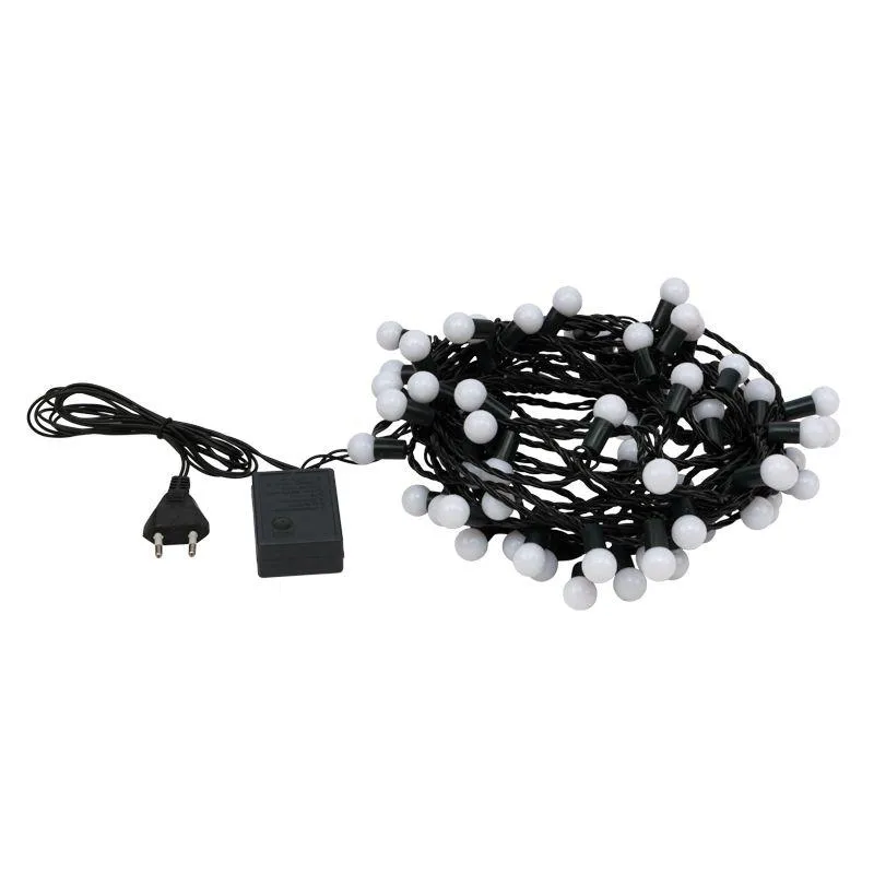 Гирлянда светодиодная "Мультишарики" 20м d17.5мм 200LED RGB 16Вт 220-240В IP65 провод ПВХ черн. (нужен шнур питания 303-500) 303-509