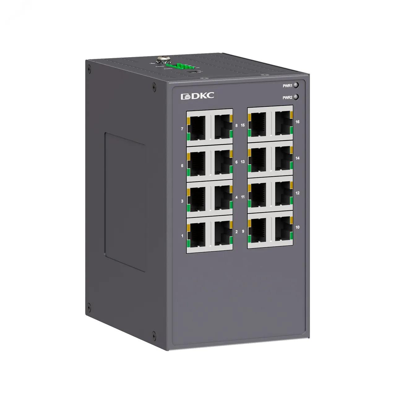 Промышленный неуправляемый коммутатор, 1610/100Base-T(X) портов RJ45, 12-48В DC/18-30В AC, с резервированием N1000-16T-P2