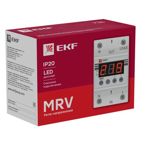 Реле напряжения с дисплеем MRV 40А PROxima MRV-40A