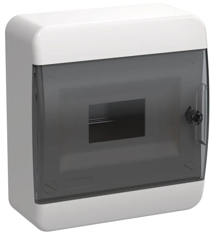 Корпус пластиковый ЩРН-П-8 IP41 черн. прозр. дверь TEKFOR TF5-KP12-N-08-41-K01-K03