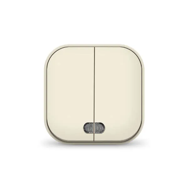 Выключатель 2-кл. 1п ОП 10А IP20 с подсветкой сл. кость 1426