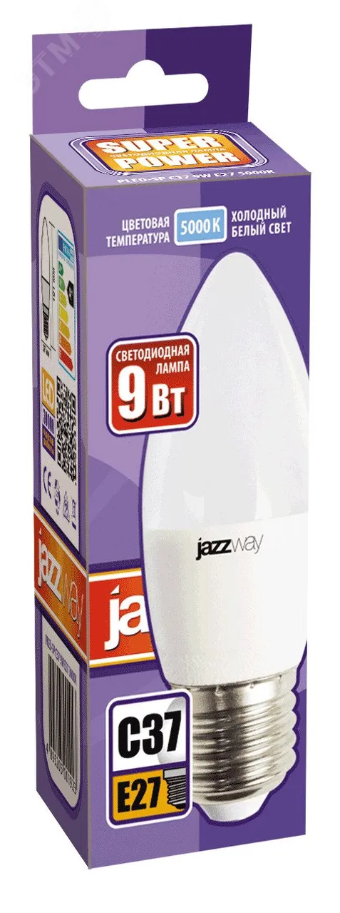 Лампа светодиодная PLED-SP 9Вт C37 свеча 5000К холод. бел. E27 820лм 230В 5001954A