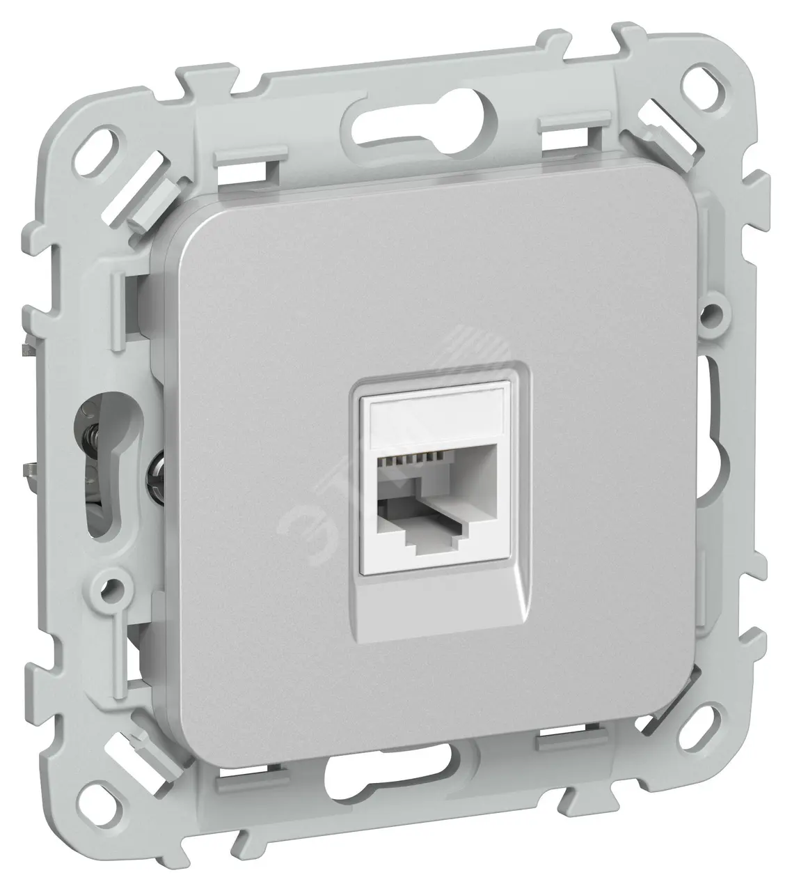 FLITE Розетка компьютерная RJ45 категория 6 UTP РК6-1-0-ФлА алюминий IEK FI-K12-2-K47