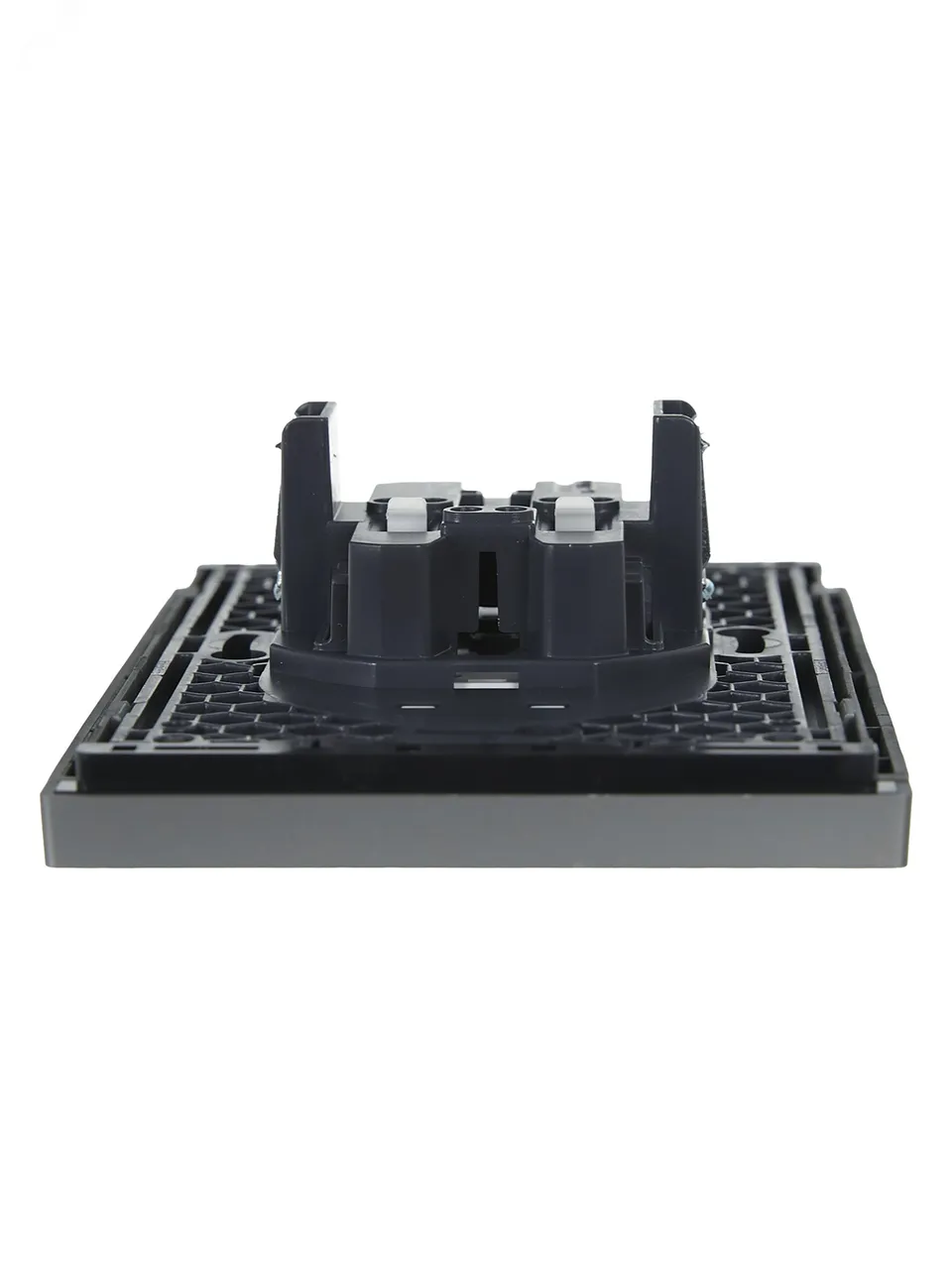 FORTE&PIANO Розетка 2-местная без заземления с защитными шторками безвинтовое крепление 10А FP525 сталь IEK FP-R23-10-1-K46