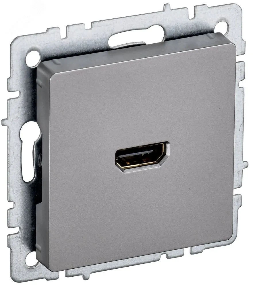BRITE Розетка HDMI РHDMI-0-БрС сталь BR-H10-K46