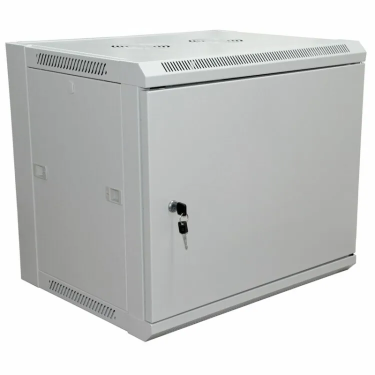 Шкаф настенный 19" 6U 600?450?370мм (ШxГxВ) - передняя дверь металл, боковые стенки съемные (разобранный), RAL 7035 PRO 04-2210
