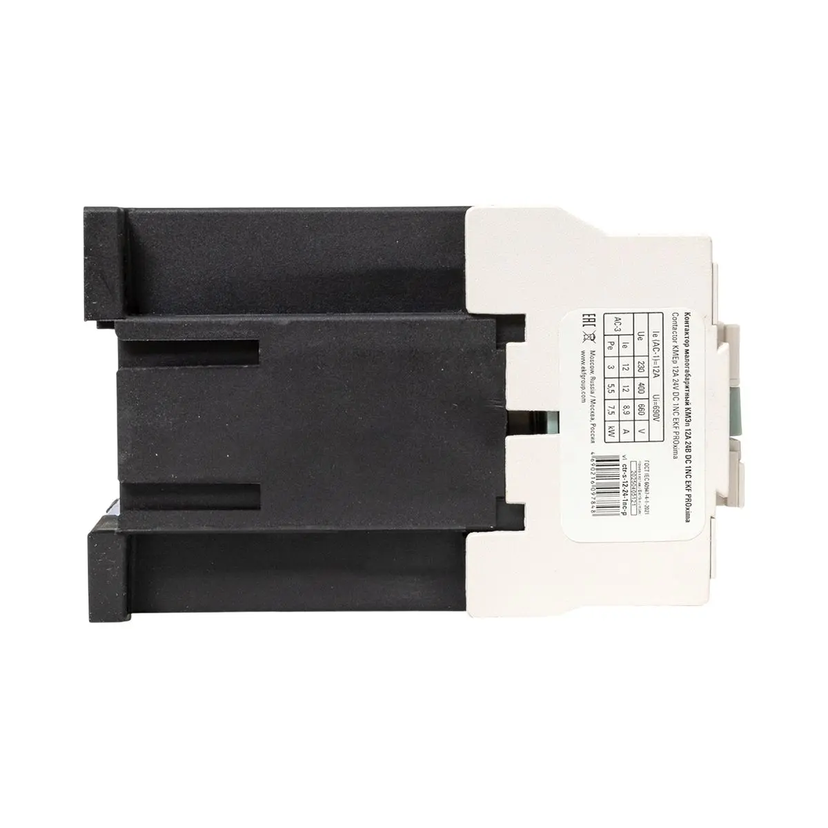 Контактор КМЭп малогабаритный 12А 24В DC 1NC PROxima ctr-s-12-24-1nc-p