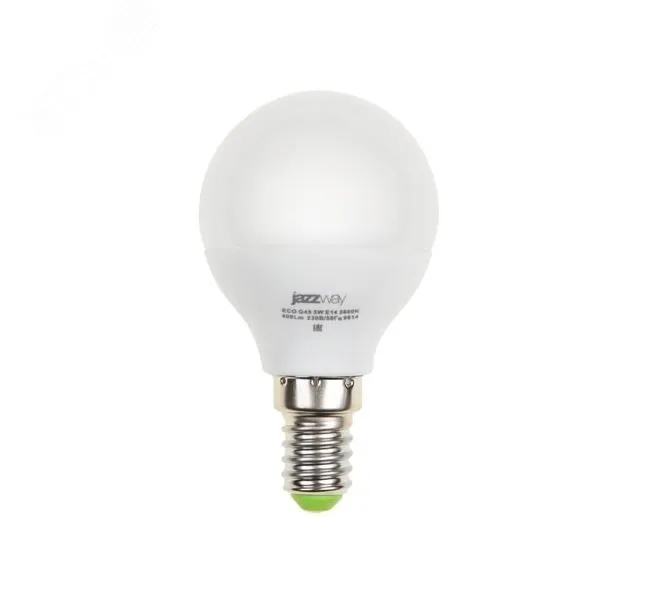 Лампа светодиодная PLED-ECO 5Вт G45 шар матовая 3000К тепл. бел. E14 400лм 230В 50Гц 1036896A