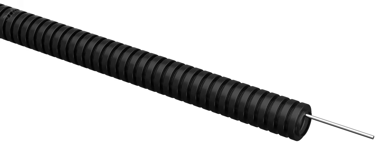 ELASTA Труба гофр. ПВХ d=16мм с зондом черная (100м) ET-TG21-121-016-100-K02