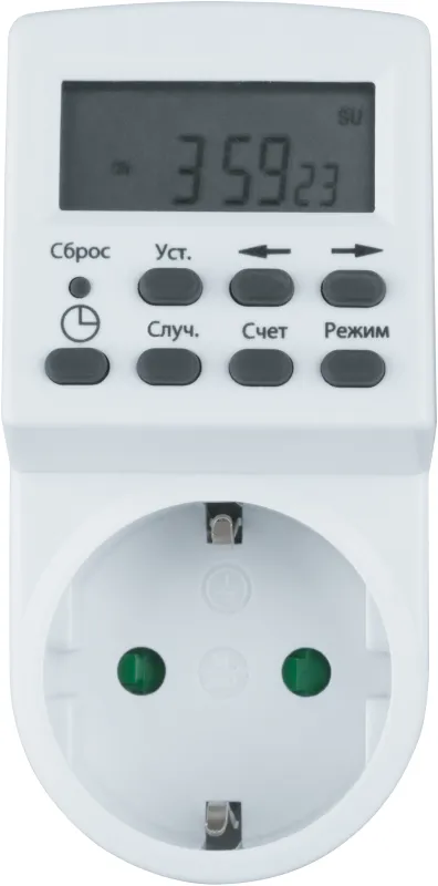Таймер 61 555 NTR-E-S01-WH розет. электрон. 61555