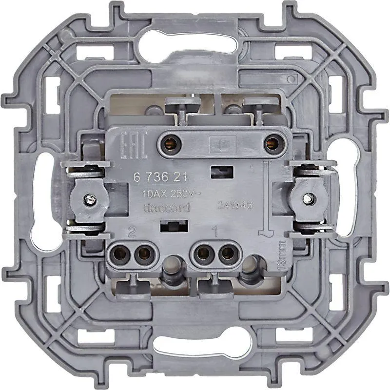 Выключатель 2-кл. Inspiria 10А IP20 250В 10AX механизм сл. кость Leg 673621