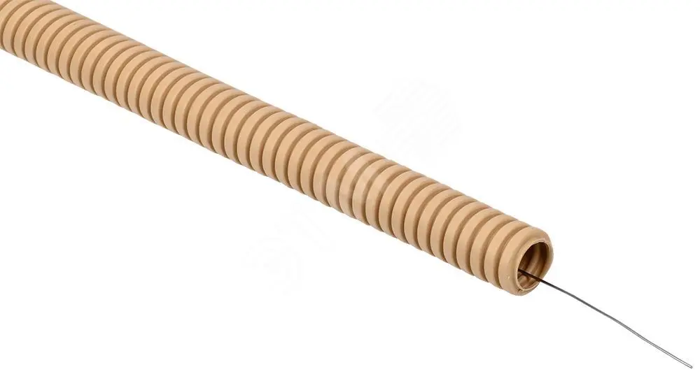 ELASTA Труба гофр. ПВХ d=20мм с зондом сосна (25м) ET-TG21-121-020-025-K34