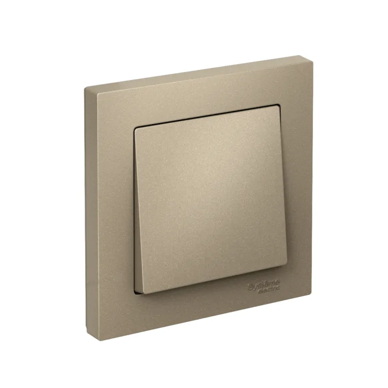 Выключатель 1-кл. СП AtlasDesign 10А IP20 (сх. 1) 10AX в сборе шампань SE ATN000512