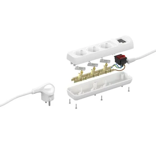 Удлинитель 3х5м с заземл. 10А IP20 UX-3es-5m ПВС 3х0.75 с выкл. Б0035755