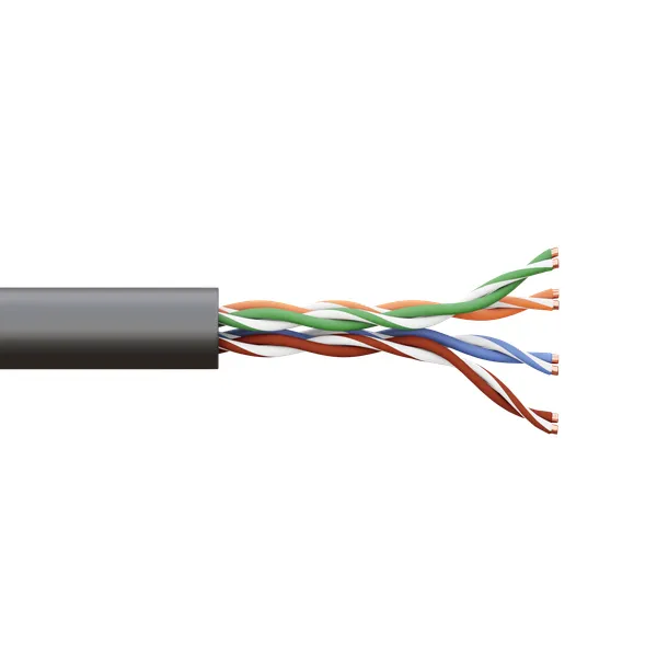 Кабель витая пара U/UTP кат.5E 4 пары solid внешн. LDPE черн. TERACOM TRC-5EUTP-04PE-BK-OUT3