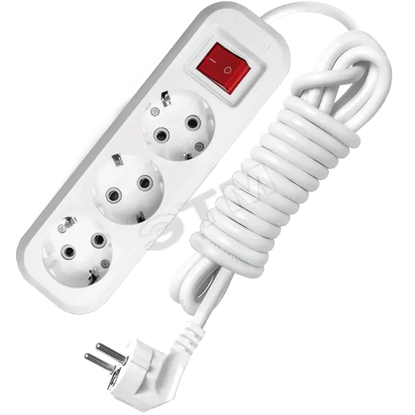 Удлинитель бытовой 3х3м с заземлением с выключателем 10А S-303 9631986