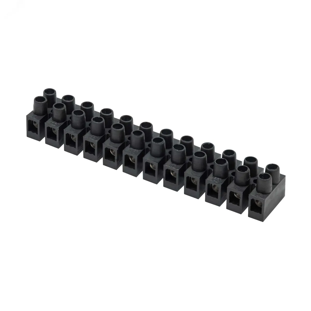 КЛЕММНИК Полипропилен черный,12р,85°С,450V, 57A,10мм.кв. 43412PL/R