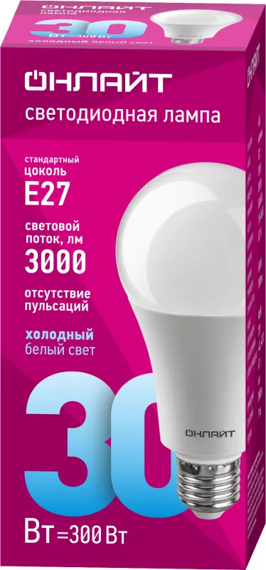 Лампа светодиодная 61 972 OLL-A70-30-230-6.5K-E27 30Вт 61972