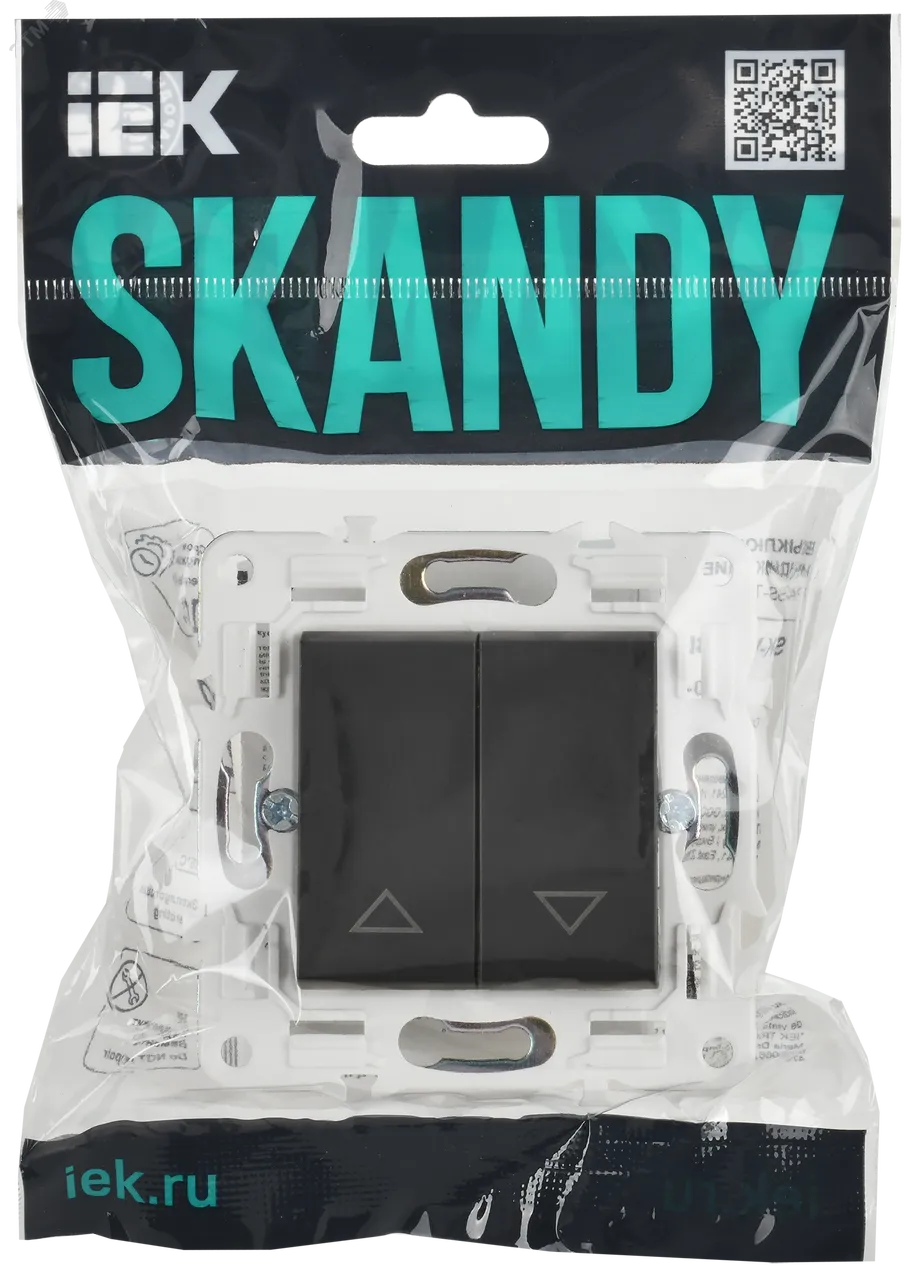 SKANDY Выключатель жалюзи 10А SK-V12T титан IEK SK-V15-0-10-K48