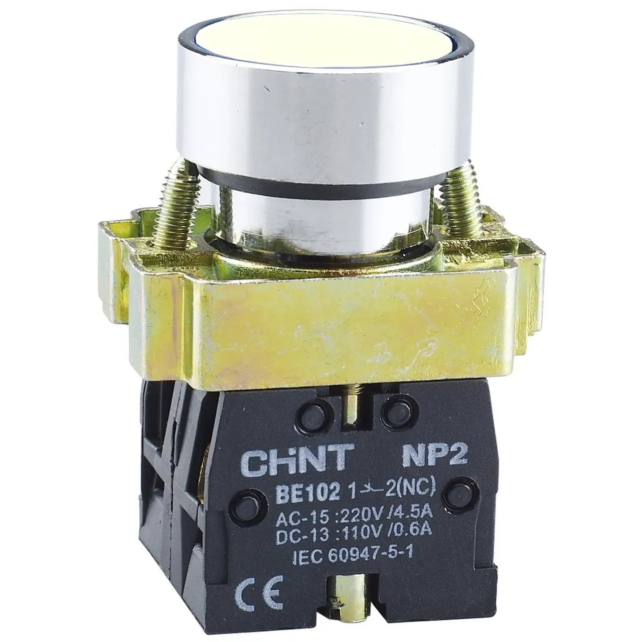 Кнопка управления NP2-BA11 без подсветки белая, 1НО, IP40 (R) 573954