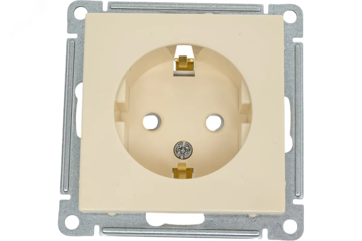 Розетка 1-м СП W59 16А IP20 с заземл. защ. шторки механизм сл. кость SE RS16-152-2-86