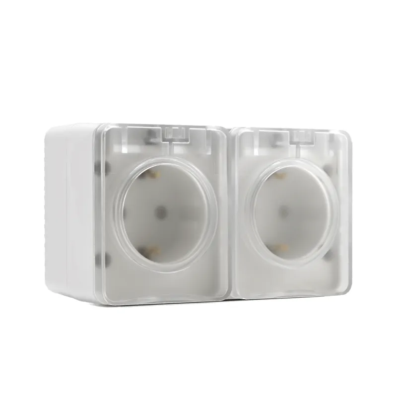 Розетка 2-м ОП AtlasDesign Profi54 16А IP54 250В с заземл. защ. шторки бел. SE ATN540126