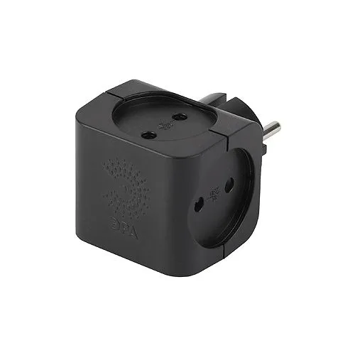 Разветвитель 4-м без заземл. 16А IP20 SP-4-B черн. Б0008207