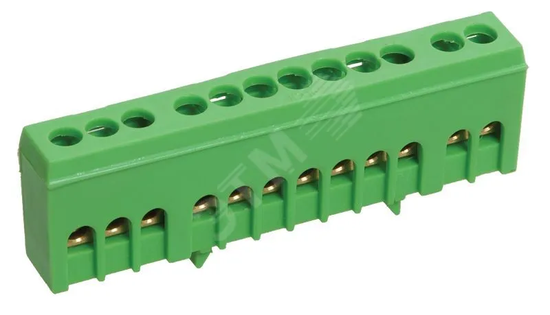 Шина PE "земля" в корп. изол. на DIN-рейку ШНИ-6х9-12-К-З YNN10-69-12KD-K06