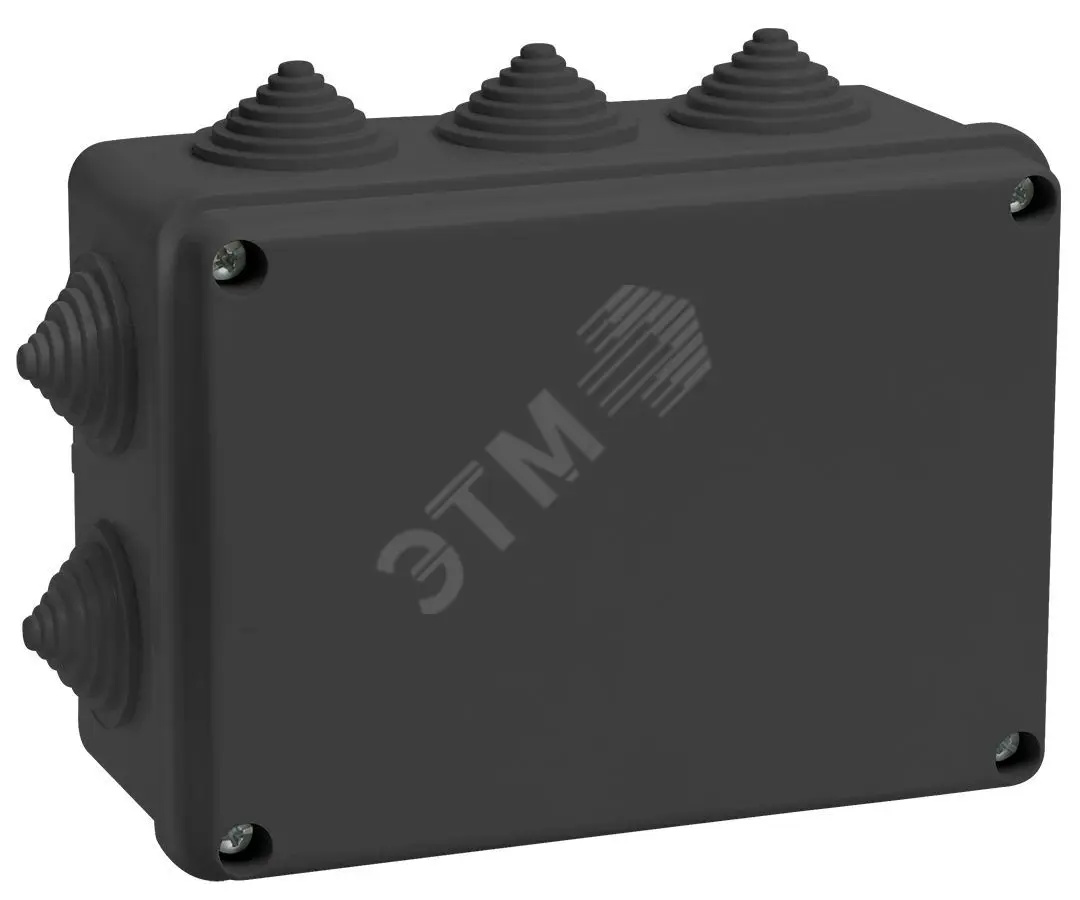 Коробка расп. КМ41242 150х110х70мм IP55 10 вв. черная UKO11-150-110-070-K02-55