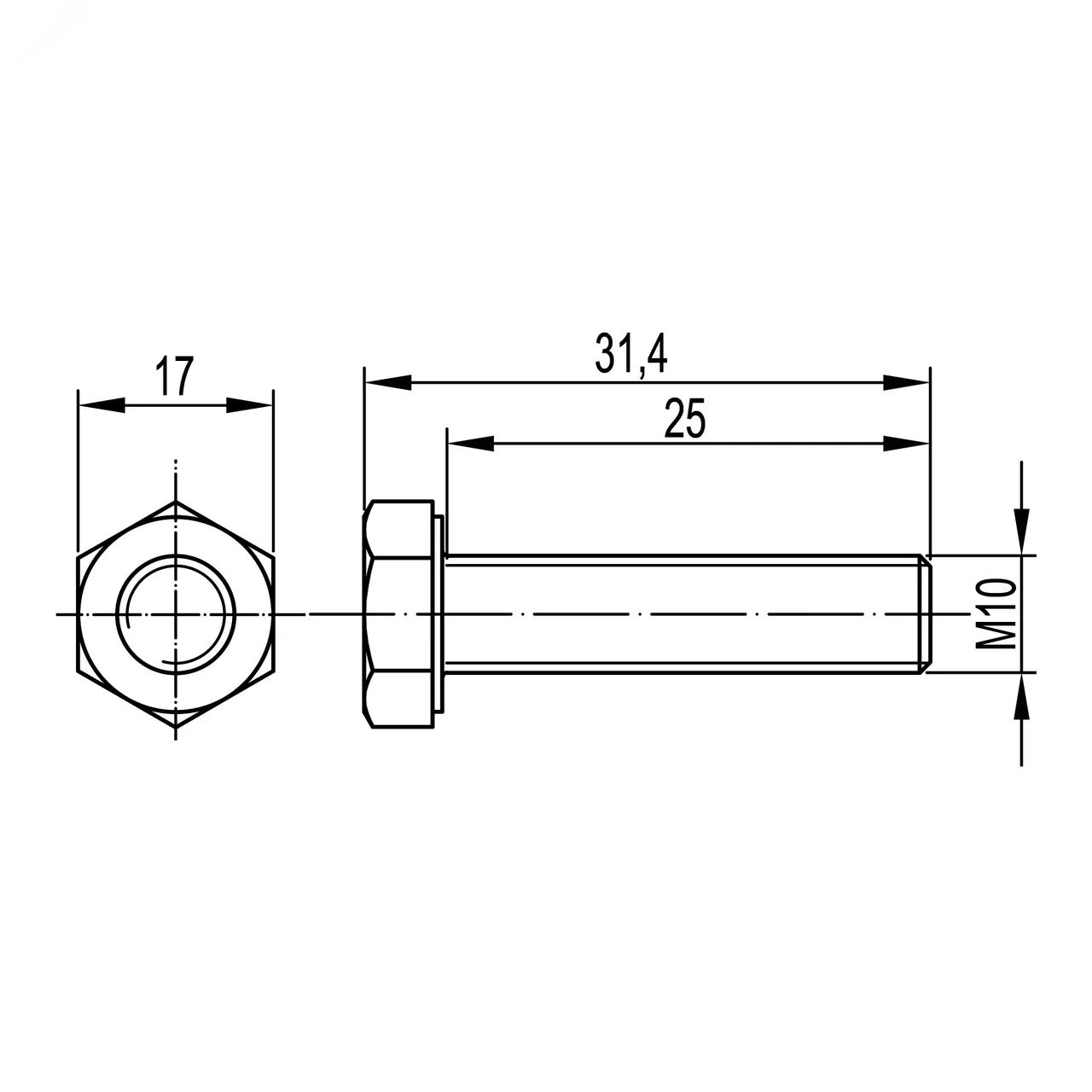 Болт M10х25 горячеоцинкованный CM021025HDZ