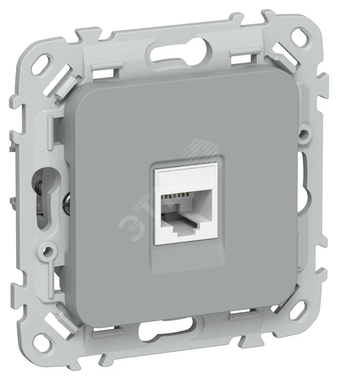 FLITE Розетка компьютерная RJ45 категория 5Е UTP РК5е-1-0-ФлС серый IEK FI-K12-1-K03
