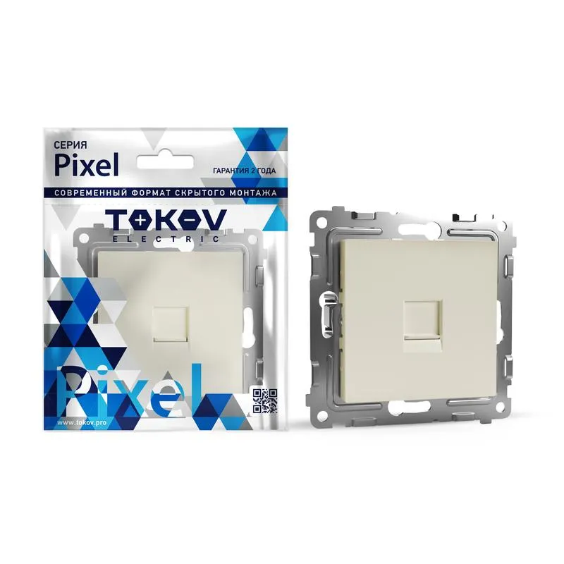 Розетка телефонная 1-м СП Pixel RJ11 механизм беж. TKE-PX-RT1-C02