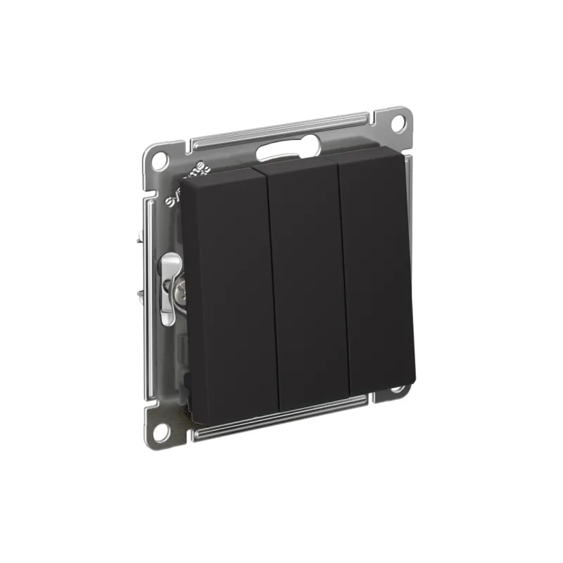 Выключатель 3-кл. СП AtlasDesign 10А IP20 (сх. 1+1+1) 10AX механизм карбон SE ATN001031