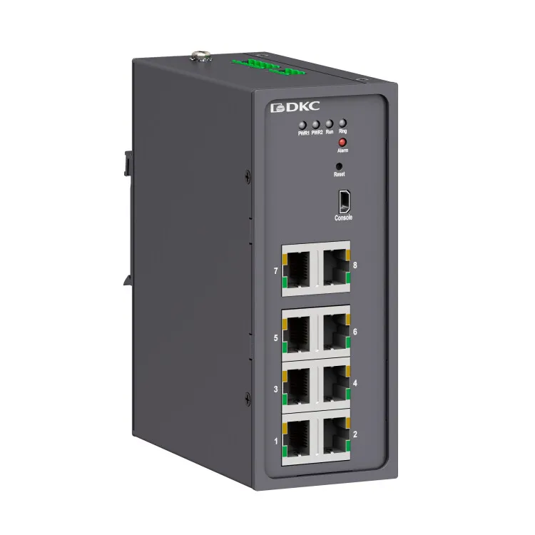 Промышленный управляемый коммутатор, 810/100Base-T(X) портов RJ45, консольный порт Mini USB, 24-48В DC (18-72В DC), с резервированием N2000-8T-P1