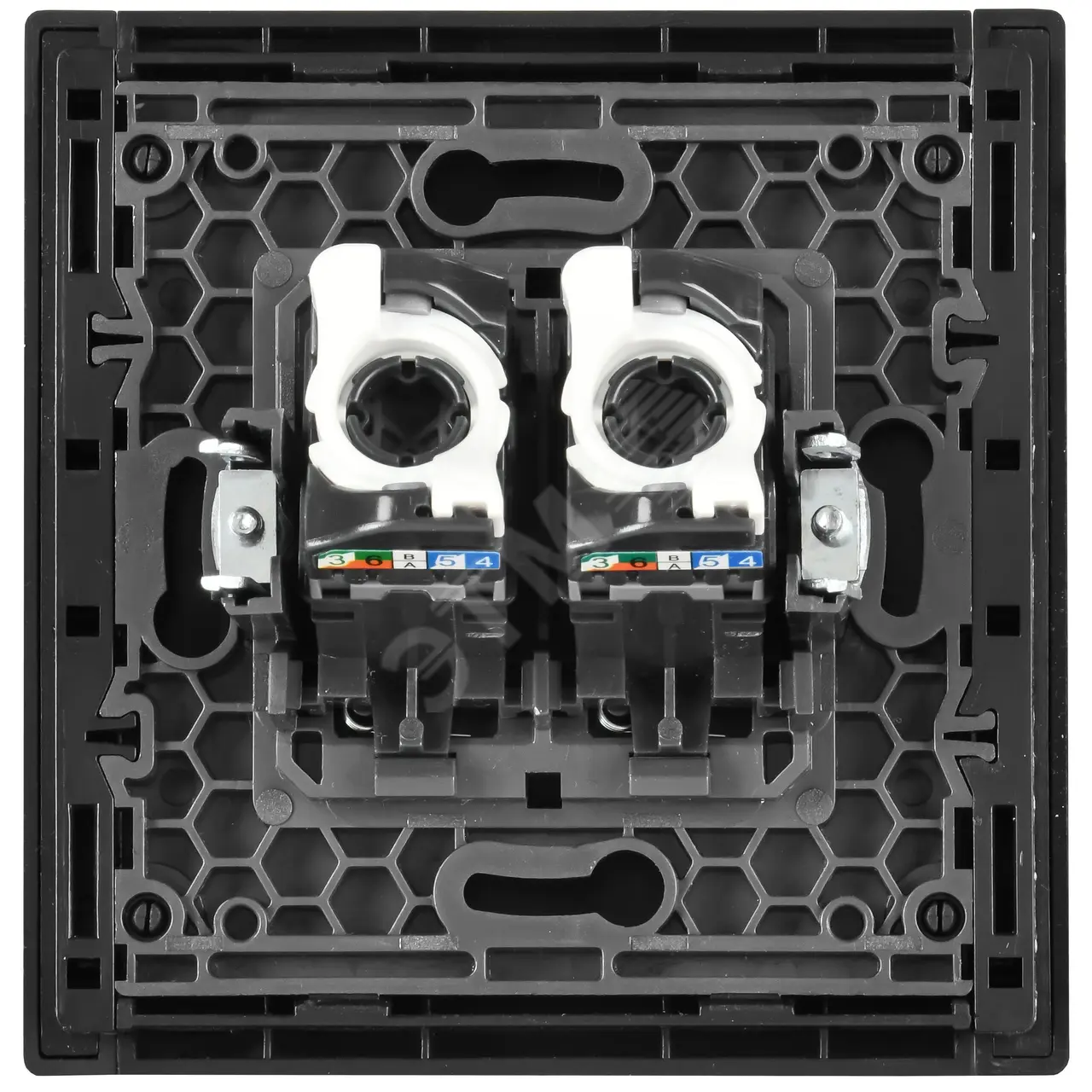 FORTE&PIANO Розетка компьютерная двойная RJ45 кат.5E FP533 сталь IEK FP-K20-1-K46