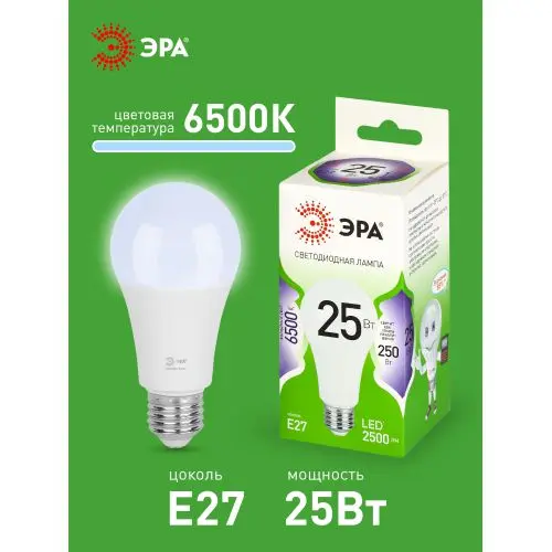Лампа светодиодная LED 25 Вт 2500Лм 6500К груша холодный E27 220-240В LED A60-25W-865-E27 Green Line Б0067111