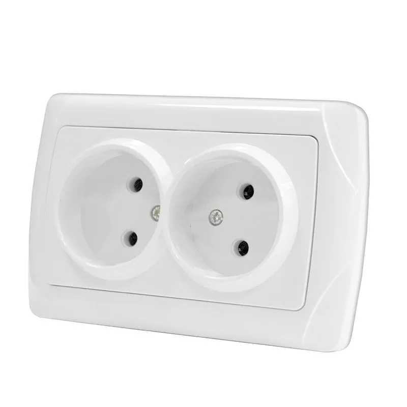 Розетка 2-м СП Маргарита 16А IP20 без заземл. бел. М0102